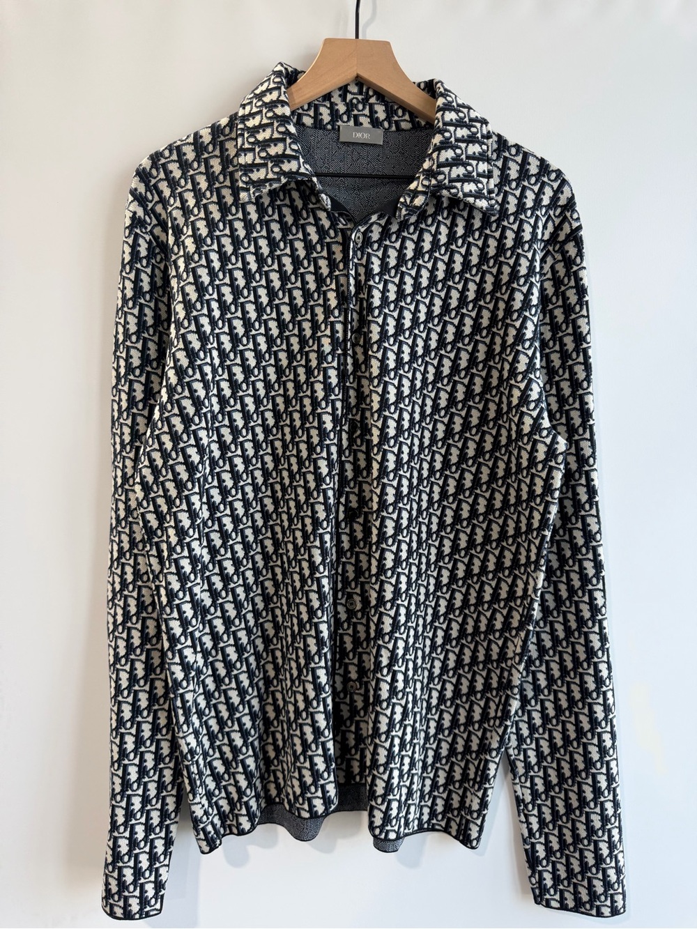 Dior Navy and Cream All-Over Monogram Zip Shirt Jacket